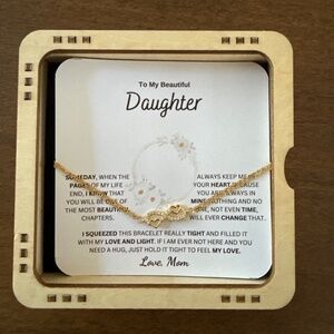 Mother daughter gold infinity crystal bracelet with gift box